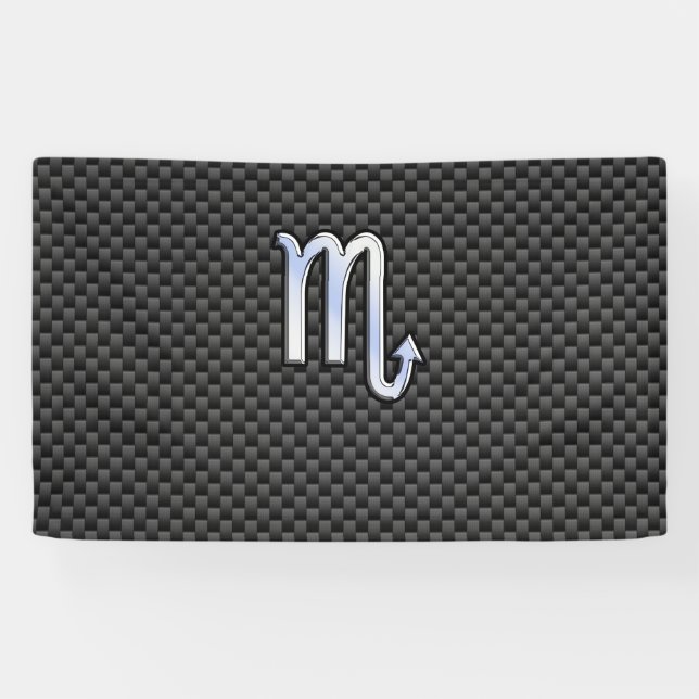 Scorpio Zodiac Sign on Carbon Fibre Astrology (Horizontal)