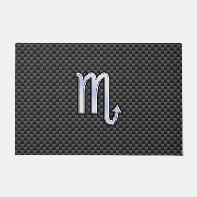 Scorpio Zodiac Sign on Carbon Fibre Astrology Doormat (Front)