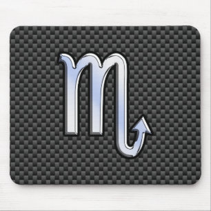 Scorpio Zodiac Sign on Carbon Fibre Astrology Mouse Pad