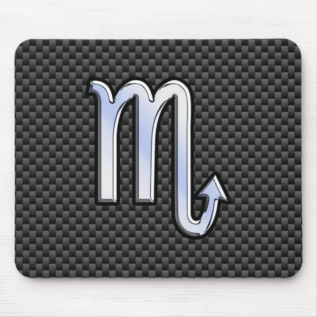 Scorpio Zodiac Sign on Carbon Fibre Astrology Mouse Pad (Front)