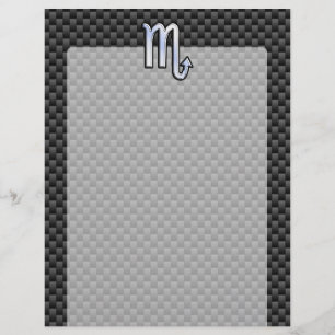 Scorpio Zodiac Sign on Carbon Fibre Decor