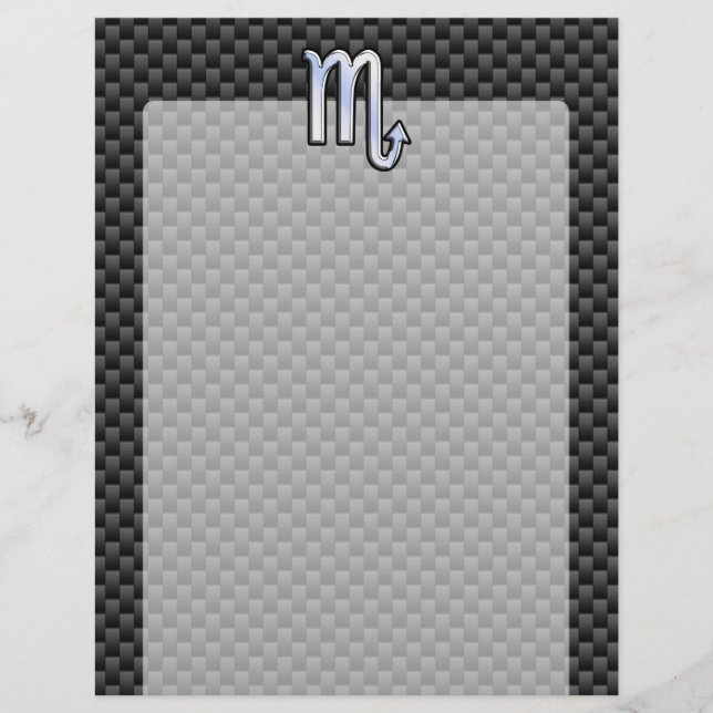 Scorpio Zodiac Sign on Carbon Fibre Decor (Front)