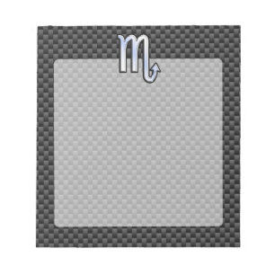 Scorpio Zodiac Sign on Carbon Fibre Decor Notepad