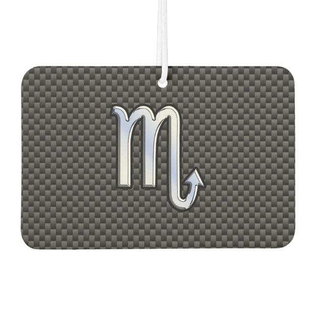 Scorpio Zodiac Sign on Carbon Fibre Print Air Freshener (Front)