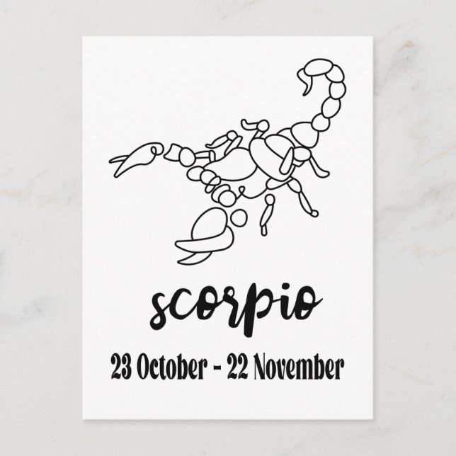 Scorpio, Zodiac Sign Postcard (Front)