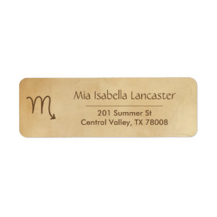 Scorpio Zodiac Sign - Return Address Labels