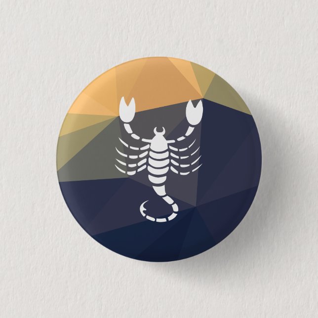 Scorpio zodiac sign round button. 1 inch round button (Front)