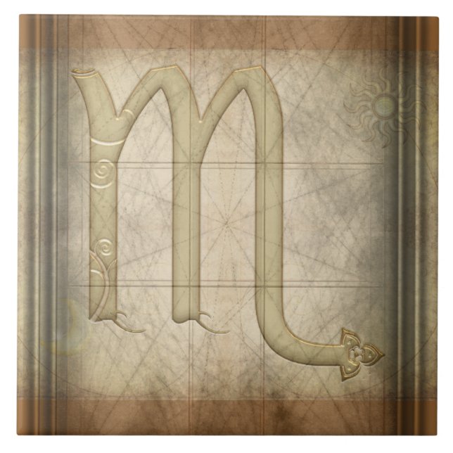 Scorpio Zodiac Sign Tile (Front)