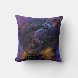 Scorpio Zodiac Sign Watercolor Design Throw Pillow