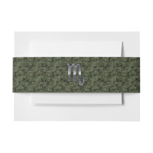 Scorpio Zodiac Sign Woodland Digital Camo Invitation Belly Band