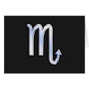 Scorpio Zodiac Silver Sign black snake skin