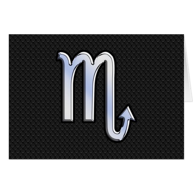 Scorpio Zodiac Silver Sign peau de serpent noir (Devant horizontal)