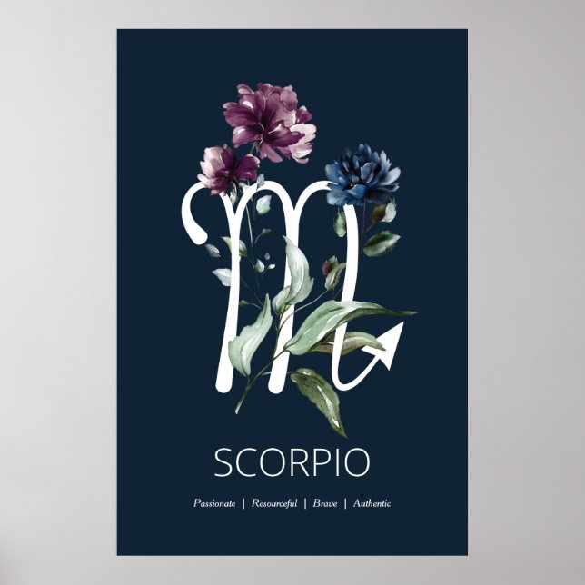Scorpio Zodiac Star Sign Art Print (Front)