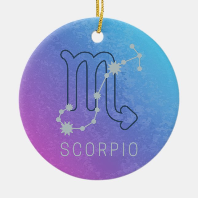 Scorpio Zodiac Star Sign Horoscope Constellation Ceramic Ornament (Front)