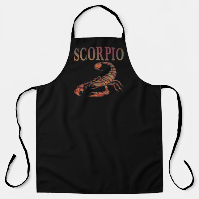 Scorpio Zodiac Symbol Black Apron (Front)
