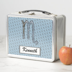 Scorpio Zodiac Symbol Element by Kenneth Yoncich Metal Lunch Box