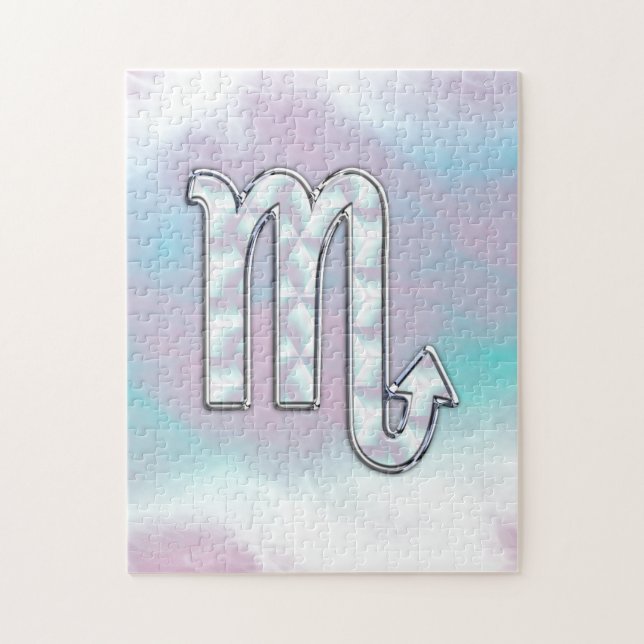 Scorpio Zodiac Symbol in Mother of Pearl Decor Jigsaw Puzzle (Vertical)