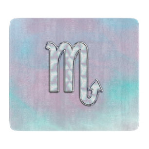 Scorpio Zodiac Symbol in Mother of Pearl Style Cutting Board