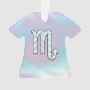 Scorpio Zodiac Symbol in Mother of Pearl Style Ornament