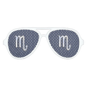 Scorpio Zodiac Symbol navy blue carbon fibre style Aviator Sunglasses