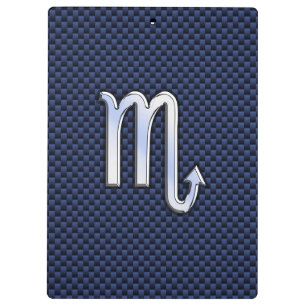 Scorpio Zodiac Symbol navy blue carbon fibre style Clipboard