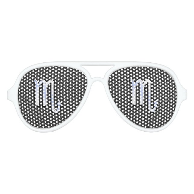 Scorpio Zodiac Symbol on Carbon Fibre Print Aviator Sunglasses (Front)