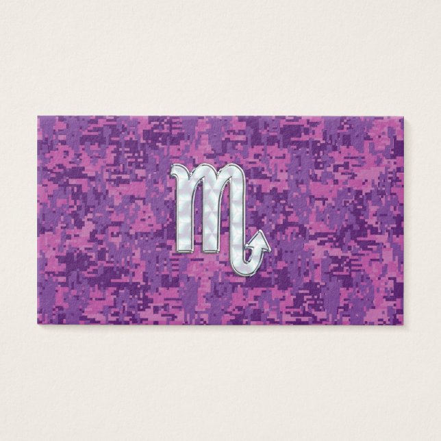 Scorpio Zodiac Symbol on Pink Digital Camo (Front)