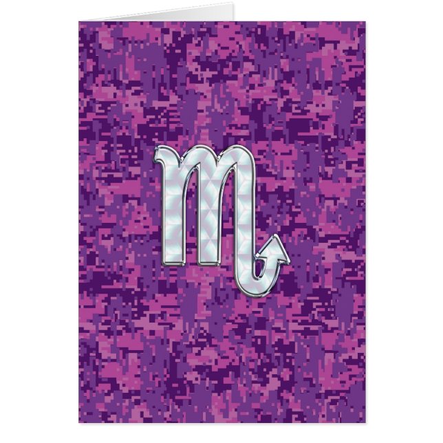 Scorpio Zodiac Symbol on Pink Digital Camo (Front)