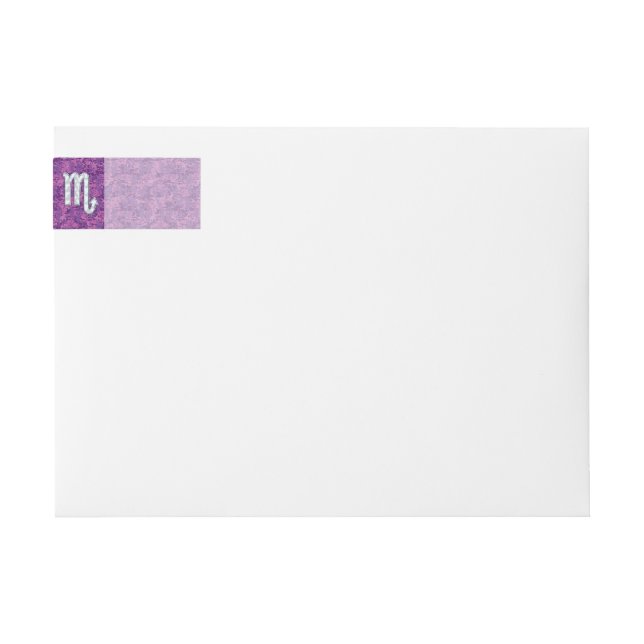 Scorpio Zodiac Symbol on Pink Digital Camo Wrap Around Label (Front)