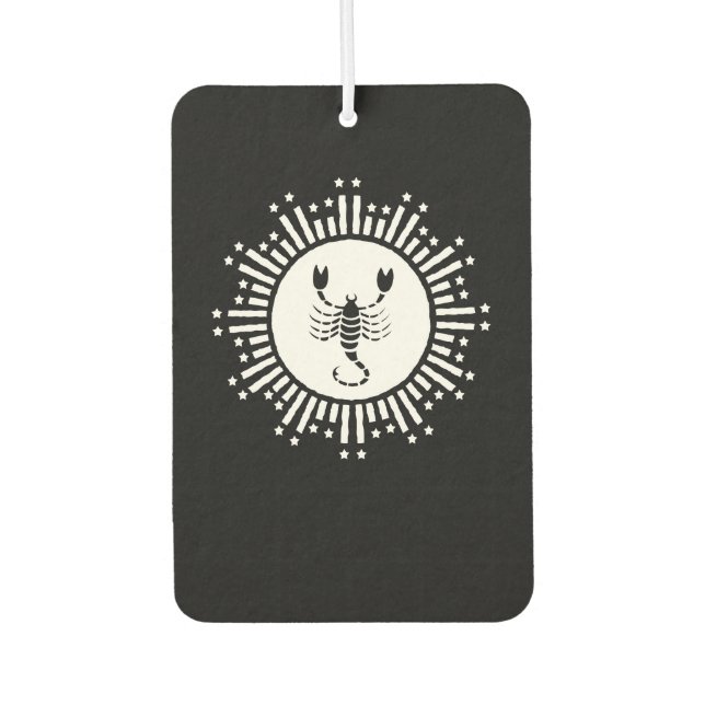 Scorpio Zodiac Symbol with Radiant Starburst Air Freshener (Front)