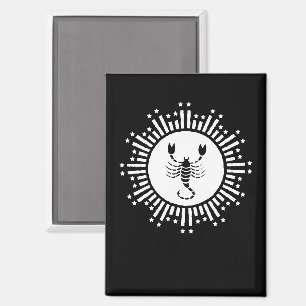 Scorpio Zodiac Symbol with Radiant Starburst Magnet