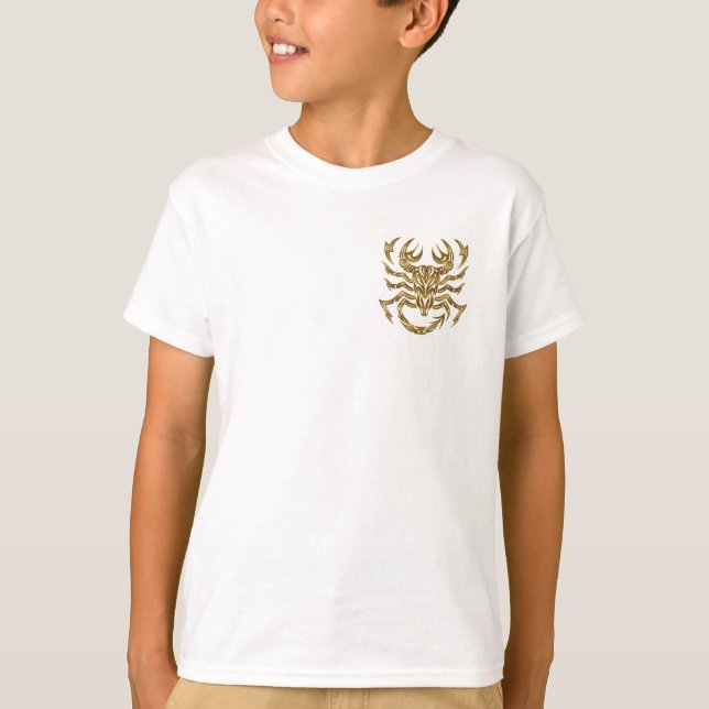 Scorpio Zodiac - Tribal Gold T-Shirt (Front)