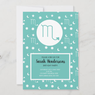 Scorpio zodiac water sign invitation template 