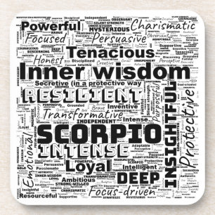 Scorpio Zodiac Word Cloud Inspiration Coaster