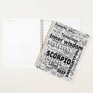 Scorpio Zodiac Word Cloud Inspiration Planner