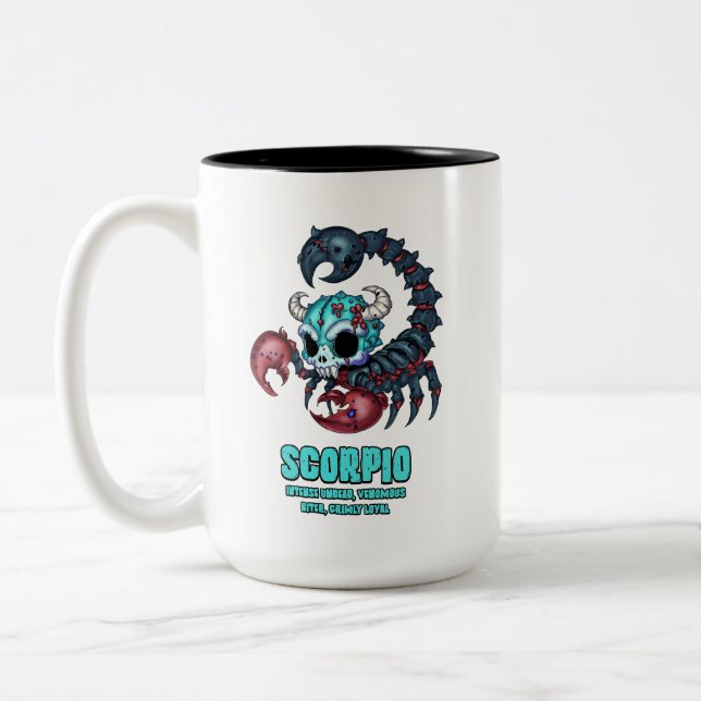 Scorpio Zombie Two-Tone Coffee Mug (Left)