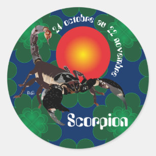 Scorpion 24 octobre au 22 novembre Autocollant Classic Round Sticker