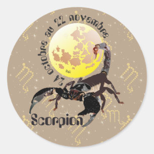 Scorpion 24 octobre au 22 novembre Autocollant Classic Round Sticker