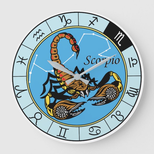 scorpion astrological sign of zodiac large clock (Front)