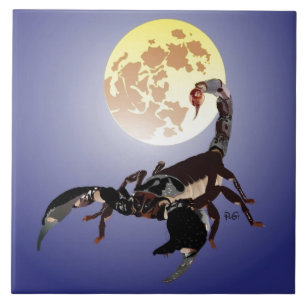 scorpion ceramics photo tile