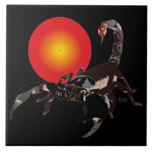 scorpion ceramics photo tile