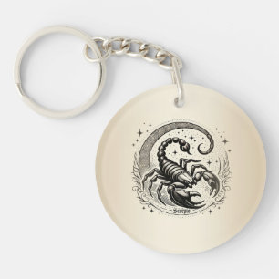 Scorpion Crescent Moon Astrology Zodiac Scorpio Keychain
