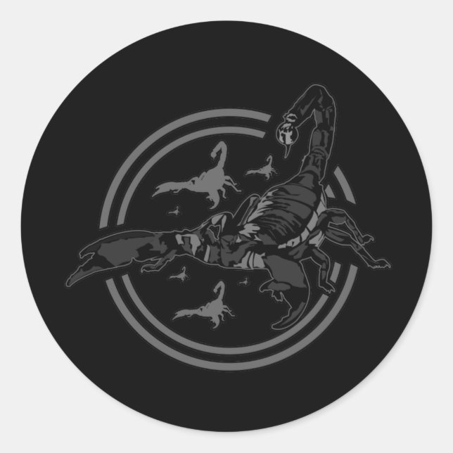 Scorpion GREY   Classic Round Sticker (Front)