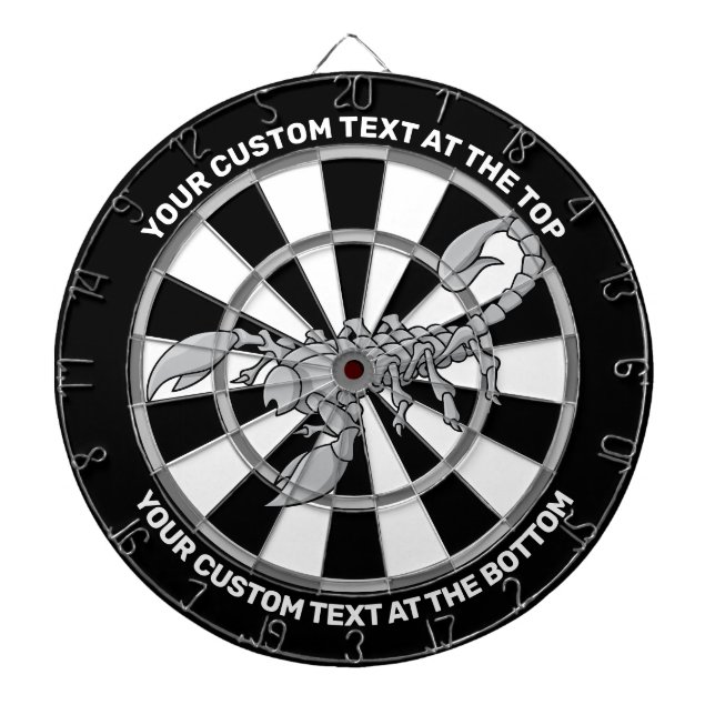 Scorpion Icon Dartboard with Custom Text (Front)