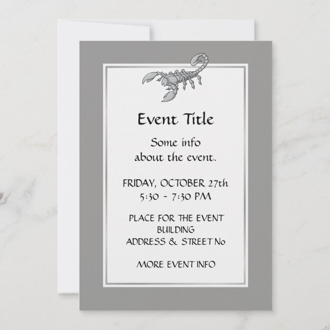 Scorpion Icon Invitation (Back)