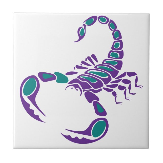 Scorpion Image Purple Teal Blue bug desert Tile (Front)