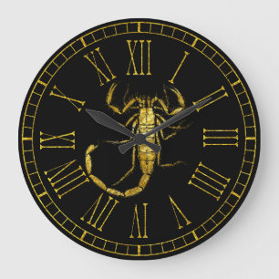 Scorpion In Gold Large Clock