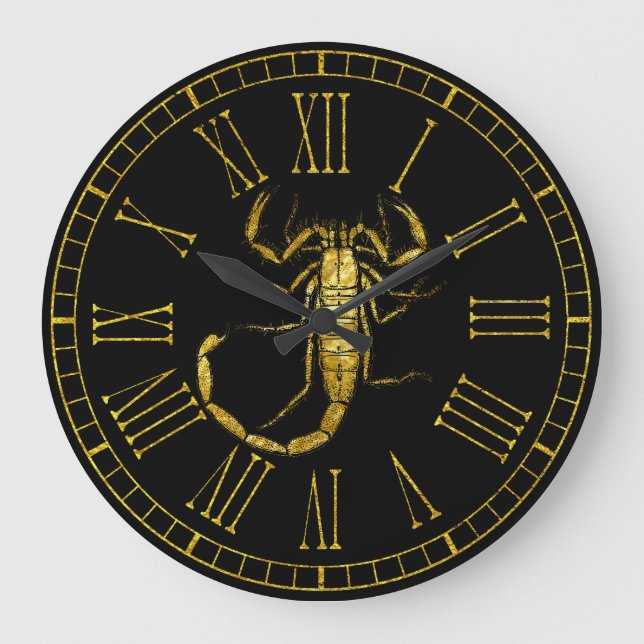 Scorpion In Gold Large Clock (Front)