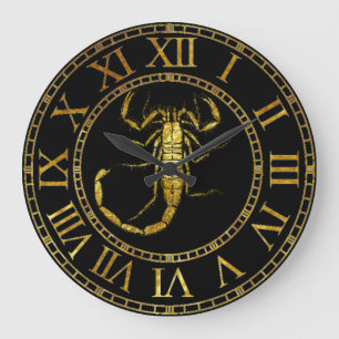 Scorpion In Gold Large Clock