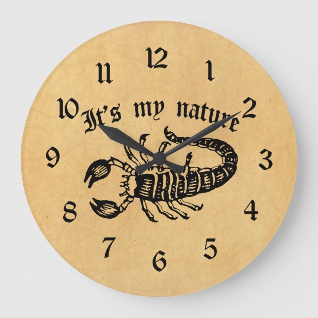 Scorpion It's My Nature Large Clock (Front)